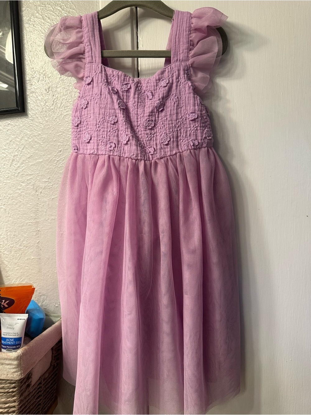 Cat & Jack Lilac Tulle Dress with Ruffled Sleeves